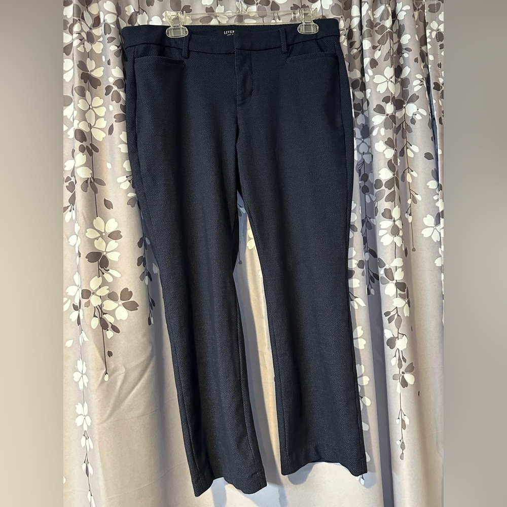 Liverpool Los Angeles Petite Dress Pants Textured Navy Stretch Size 10P